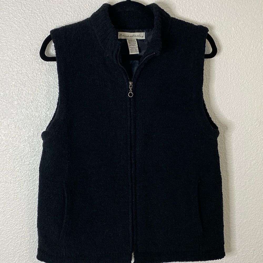 Colorado Clothing -Black soft Zip Up Vest -Size medium